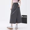 Yamamoto Ropa de Trabajo Culottes para Mujer Verano Delgados Cintura Alta Línea A Falda con Abertura en la Cadera Pantalones Anchos de Seda Helada