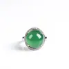 Abuela ágata verde calcedonia plata 925 personalidad retro celebridad de internet moda gema