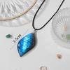 Labradorita natural Piedra lunar hojas luz de luna azul piedra original con forma colgante de piedra desnuda joyería collar de cristal colgante