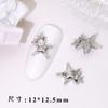 Fábrica fornecimento direto estrela do mar vermelha nova unha jóias tridimensional metal super flash colorido diamante cinco pontas estrela decoração de unhas