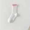 Calcetines para niños Nuevos de Primavera y Verano Delgados de Malla Vertical con Bloques de Color Calcetines de Media Caña para Niñas Calcetines para Bebé Color Caramelo