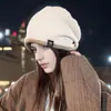 Chapéus slouchy de outono e inverno para mulheres, fazem o rosto parecer menor, adequados para cabeças grandes, chapéus de lã tricotados, modernos e versáteis, quentes e adequados para uso pós-parto