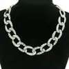 Europa y Estados Unidos joyería de venta caliente ins viento frío punk cadena cubana de diamantes completos cadena para el cuello de mujer cadena para la clavícula