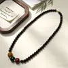 Pulseira original de jacarandá de folhas pequenas, traz riqueza e prosperidade, com jade de seda dourada, cristal rosa, jade Hetian e ágata, adequada para homens e mulheres, estilo versátil