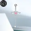 F136 Anillo para el Ombligo Corazón de Cupido Cadena de Alas de Ángel Anillo para el Ombligo G23 Joyería para Piercings Venta al por Mayor