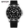 Reloj de Cuarzo para Hombre Sanda Marca Más Vendido 7018 Calendario Reloj Fantasma de Agua Verde Reloj de Moda Casual de Silicona para Hombre