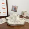Zapatillas Deportivas de Malla Doble Gruesas Plateadas Estilo Alemán para Mujer, Lindas y Originales, Verano 2026 Nuevas de Nicho de Caña Baja Versátiles Blancas