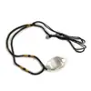 Colgante de cristal blanco natural de doble punta piedra en bruto de cristal blanco piedra energética pulida collar de doble punta cadena para suéter joyería al por mayor