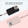 Funda de Lujo Ligero Europeo y Americano de Cuero Genuino con Patrón de Diamantes Antihuellas Adecuada para iPhone16Promax Funda Protectora Anticaídas