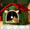 Nido de Gato Navideño, Cama Cálida de Invierno para Gatos, Tapete para Gatos para Todas las Estaciones, Esterilla para Dormir Gatitos para Dormir en Invierno, Nido para Mascotas