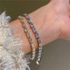 Pulsera Cuadrada de Circonita Micro-incrustada Estilo Coreano Estilo Ins Nicho de Alta Gama Exquisita de Alta Gama Cuerda de Mano Joyería para Mujer