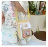 Bolsa Ita Transparente Estilo Uniforme Japonês Fofo, Bolsa de Ombro Feminina Fresca e Doce para o Verão, Bolsa Transversal Ita de Pequena Capacidade