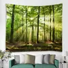 Tecido de Tapeçaria para Pendurar na Parede Amazon Mais Vendido no Exterior Pano de Fundo Estilo Ins Série Floresta Pano Decorativo Tapeçaria Boêmia