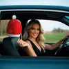 Producto Nuevo Transfronterizo Cubierta de Silla de Navidad para Reposacabezas de Coche Adorno de Atrezo de Ambiente Festivo Sombrero de Navidad para Reposacabezas de Coche No Tejido