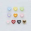 Cuentas Espaciadoras de Corazón Coloridas DIY Accesorios para Joyería Cuentas Sueltas Aleación Corazón de Durazno Agujero Recto Accesorios para Cadena de Teléfono Móvil