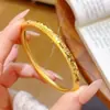 Anillo de Hielo Triturado CNC Color Dorado Pulsera Antigua para Mujer Lujo Accesible Diseño de Nicho Pulsera Exagerada que no se decolora Pulsera