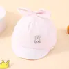 Sombrero de béisbol de verano nuevo de algodón para bebé de 0 a 3 meses, lindo, ala suave, con estampado de conejo de dibujos animados, para niños y niñas