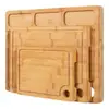 Tábua de corte quadrada multifuncional painel de bambu tábua de corte de frutas bambu inteiro conjunto de combinação de tábua de corte doméstica