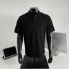 Camisa Polo Desconstruida Transfronteriza con Cuello Henry, Camiseta de Manga Corta para Hombre, Marca de Tendencia Estilo Americano de Verano, Manga Media Holgada