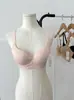 Sutiã Levanta Seios Sem Costura com Suporte Macio, Estilo Coreano, Franzido, Copas Fixas 3D, Bolinhas, para Seios Pequenos, Sutiã Transfronteiriço para Mulheres