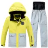 Novo traje de esqui infantil para meninos e meninas, traje de esqui infantil espesso e quente para áreas externas e à prova d'água