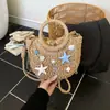 Bolsa de Palha Trançada para Mulheres, Novo Modelo 2026, Linda Bolsa de Ombro Trançada Feita à Mão para Primavera e Verão, Bolsa de Mão para Férias na Praia, Bolsa Transversal