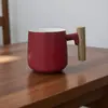 1314 Taza de Cerámica Tazas de Pareja con Tapa y Cuchara Taza de Agua Taza de Oficina Taza de Regalo Estilo Mate para Pareja