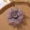 Principios de Primavera Dulce Organza Teñido Degradado Floral Rosa Clip para el Cabello DIY Goma para el Cabello Accesorios para el Cabello de Mujer Adornos Florales