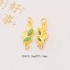 Color oro arena cuentas espaciadoras de trébol de cuatro hojas cuentas espaciadoras de imitación de jade pegajosas hebilla de conexión de doble anillo de calabaza de bambú pulsera DIY accesorios para pulsera