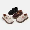 Zapatos Mary Jane de otoño para niños, nuevos zapatos de princesa estilo escolar para niñas, zapatos de suela blanda, zapatos de cuero negro estilo británico