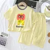 Conjunto para Niños Nuevo Modal Ropa de Casa Pijama de Siete Mangas Niños Niñas Ligero Transpirable Verano Traje para Aire Acondicionado