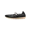 Tênis de Balé com Velcro e Contas de Design Francês 5cm para Mulheres, Novo Estilo Esportivo para o Início da Primavera, Sapatos Mary Jane Baixos
