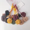 Colgante para Bolso con Borla de PU Serie Miu con un Toque de Lujo, Mini Accesorio de Cuero, Llavero con Bola de Borla Tejida Hecha a Mano para Bolso