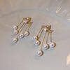 Pendientes de Borla de Perlas y Pedrería Super Brillante Elegantes de Socialité de Lujo Ligero Pendientes de Moda Exquisitos con Sentido del Diseño de Alta Tendencia