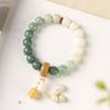 Guochao Original Estilo Fresco Pequeño Bodhi Envejecido Verde Degradado Gato Lindo Pulsera de Cuentas Envolvente Cinco Bendiciones Llegan Jugar Estilo Antiguo