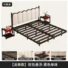 Cama Flotante de Hierro Forjado, Simple y Moderna, Adecuada para Uso Doméstico en el Dormitorio, Cama Doble para Apartamentos de Alquiler, Reforzada y Engrosada, Cama con Estructura de Hierro Acolchada Suspendida