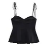 Comércio Exterior Transfronteiriço Spot 2025 Estilo Europeu e Americano Moda Feminina Versátil Tops Multicores Tops Tubo e Alças