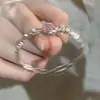 Pulsera de Corazón con Zirconia de Diamante Rosa Estilo Dulce y Fresco para Mujer, Diseño de Nicho Ins, Pulsera Personalizada de Alta Gama, Nuevo Estilo de Moda