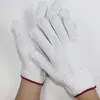 Guantes blancos de protección laboral al por mayor, engrosados y resistentes al desgaste, hechos de punto de algodón puro, guantes de algodón de calidad para jardinería, adecuados para reparaciones de automóviles y trabajos en obras de construcción