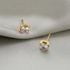 Aretes de Diamante Solitario de Cuatro Garras Simples de Moda Personalizada Estilo Mori Coreano Aretes Elegantes de Acero de Titanio Japonés para Mujer Aretes Aretes Aretes Aretes