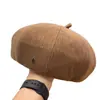 Boina Nueva para Mujer de Otoño e Invierno, Boina de Artista Adelgazante, Sombrero Octogonal Simple Retro Literario con Etiqueta Pequeña Simple