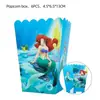 Decoraciones para Fiesta de Cumpleaños de Niña con Temática de Sirena, Cubiertos Desechables y Platos de Papel con Dibujos Animados, Disponibles en Stock