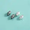 Cuentas Espaciadoras Pequeñas de Flor Hechas a Mano de Plata de Ley S925 Cubo de Cuentas Pulsera de Cuerda Hecha a Mano DIY Pulsera de Cristal Cuentas Sueltas Accesorios para Ensartar