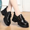 Una generación de zapatos de suela gruesa tipo muffin, nuevos zapatos de cuero con cordones para mujer, estilo británico, primavera y otoño, mocasines comodín