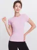 Roupas Finas de Yoga para Verão Corrida Escalada Respirável Top de Treino Emagrecedor Sport Fitness Manga Curta Secagem Rápida Top Feminino