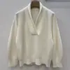 BORBOTIE Ropa de punto para mujer 2026 Nuevo producto de principios de otoño Moda estilo Old Money Suéter de cachemira con cuello en V doblado