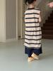 Vestido para Niña 2026 Estilo Verano Niña Bebé Estilo Coreano Rayado Sin Mangas Chaleco Vestido Niños Cuello Redondo Casual Holgado Tejido Largo