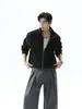 Novos Cardigans Casuais de Outono e Inverno Masculinos e Femininos, Jaquetas Pretas, Silhueta Solta, Estilo High-End Tendência, Moletons Esportivos com Gola Alta