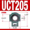 Rolamento esférico externo UCT204 UCT205 UCT206 UCT207 UCT208 assento de rolamento de assento deslizante