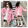 Camisas de Menina Outono 2026 Camisa Xadrez de Manga Longa Infantil Jaqueta de Primavera e Outono Blusa para Menininha Casual Versátil